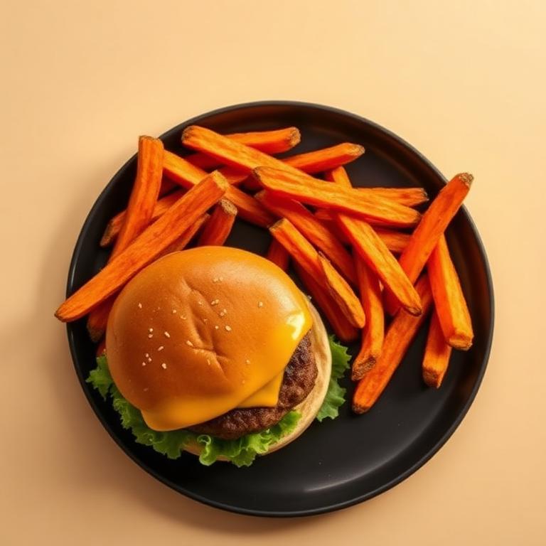 Logged beef cheese burger meal